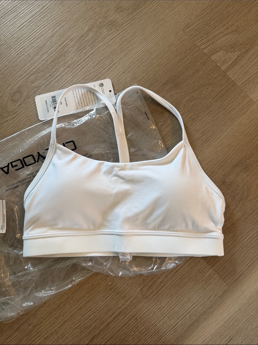 CRZ YOGA White Thin-Strap Sports Bra